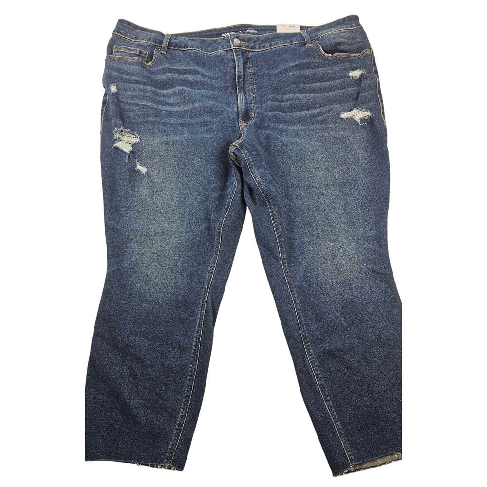 NWT old navy rockstar super skinny size 28 plus size distressed cropped stretch